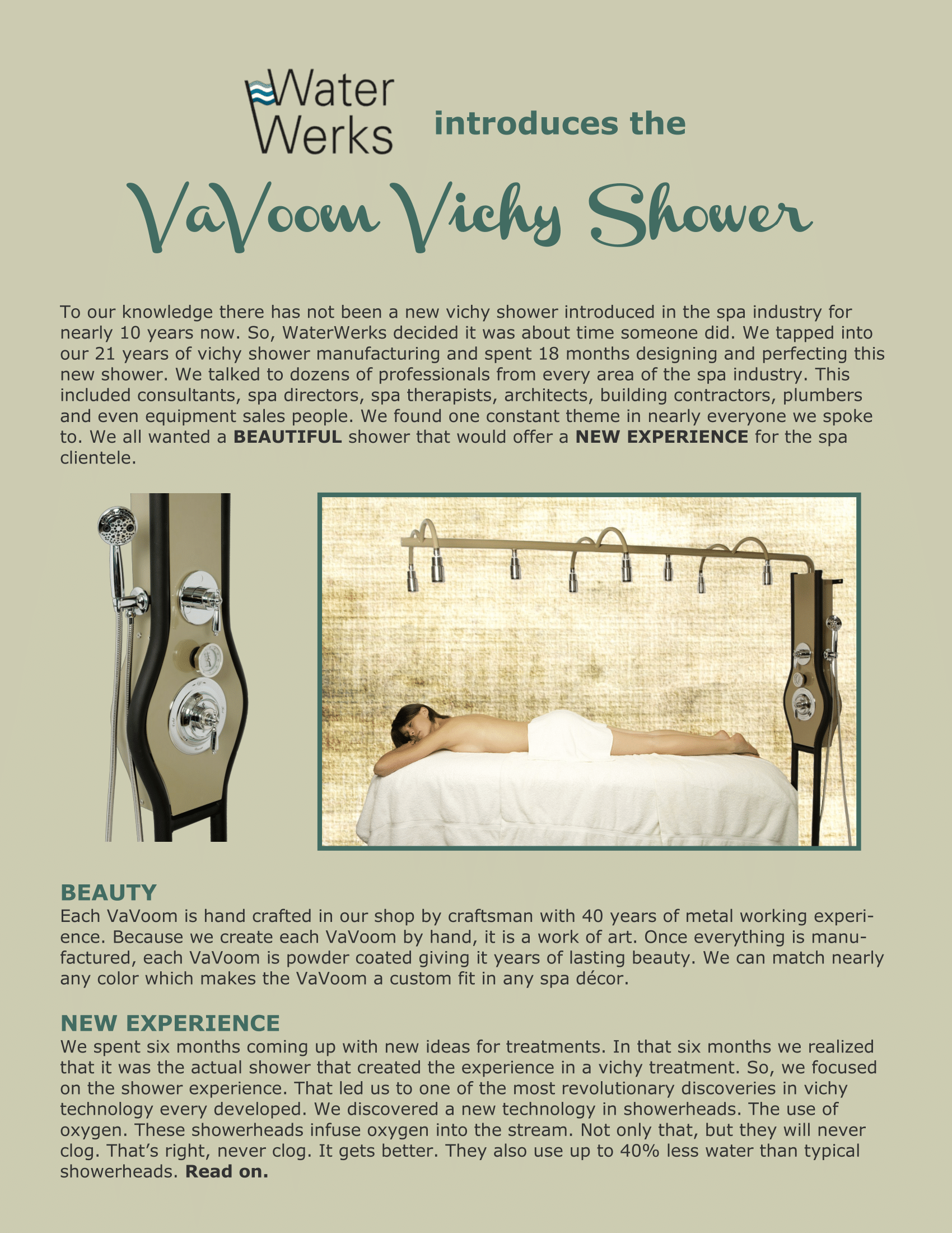 VaVoom Vichy Shower Rainbar 6 Head Vichy Showers vavoom6